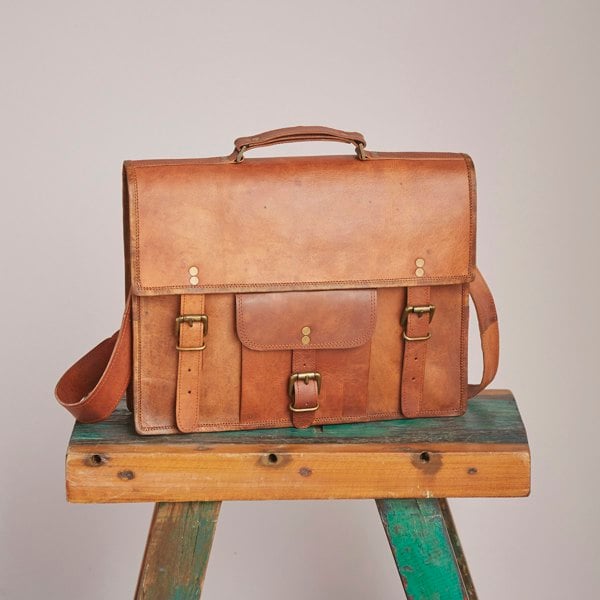 Paper High Brown Leather Vintage Satchel