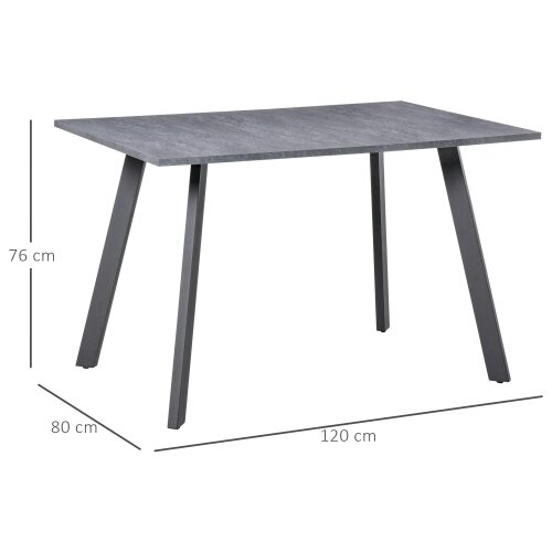 Wyld Haus Roreso 120cm Metal And Wooden Dark Grey Rectangular Dining Table With Steel Legs