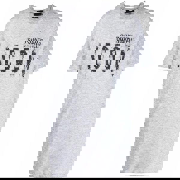 Dsquared Icon Spray Cotton T-Shirt   in  Grey