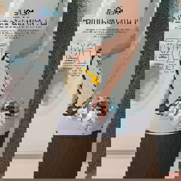 MANTRARAJ 58L Bamboo Laundry Basket Triangle Foldable Storage Hamper With Removable Cover and Lid (Dark Brown)