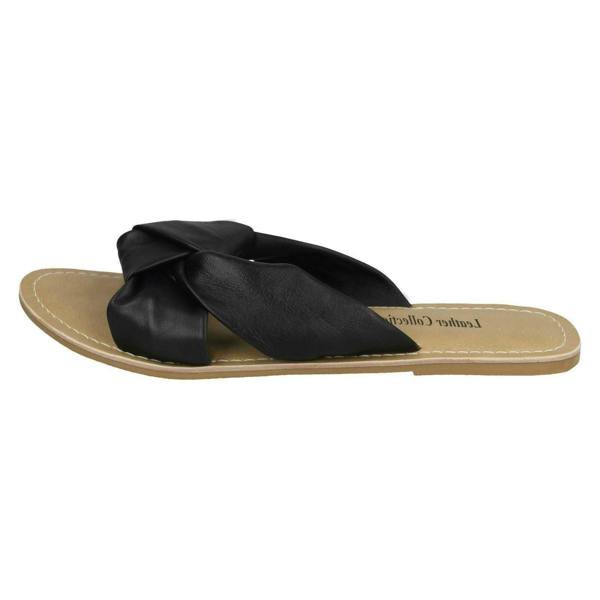 Leather Collection Ladies Leather Collection Knot Vamp Mule Sandals