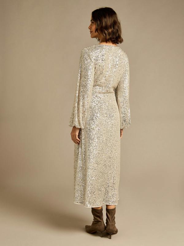 GWD Karinne Silver Sequin Ankle Length Dress
