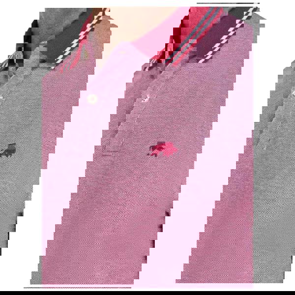 Raging Bull Mens Two Tone Pique Polo Shirt - Berry - 