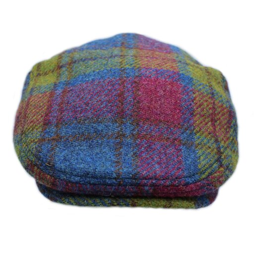 Heather Hats & Accessories Harris Tweed Traditional Flat Cap, Satin Lining, Outdoor Wear, Lupin Blue