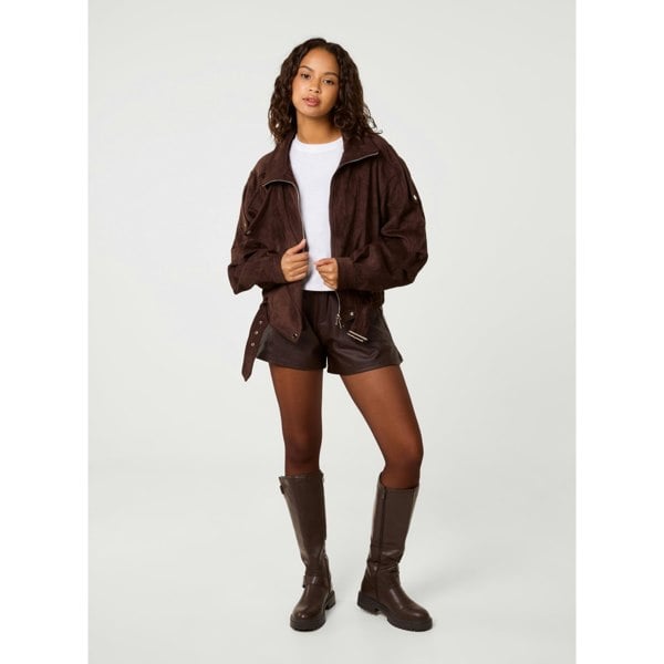 Pink Vanilla Faux Suede Oversized Jacket