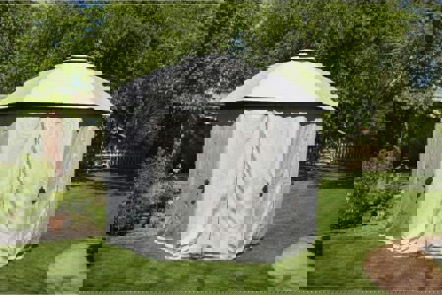Big Hexagon Gazebo Curtain set The Garden Furniture Shop