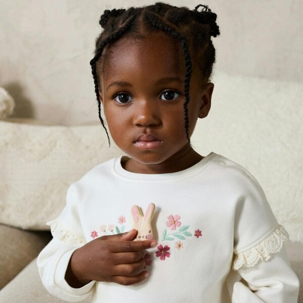 Mini Cuddles Bunny Blossom Sweatshirt (White)