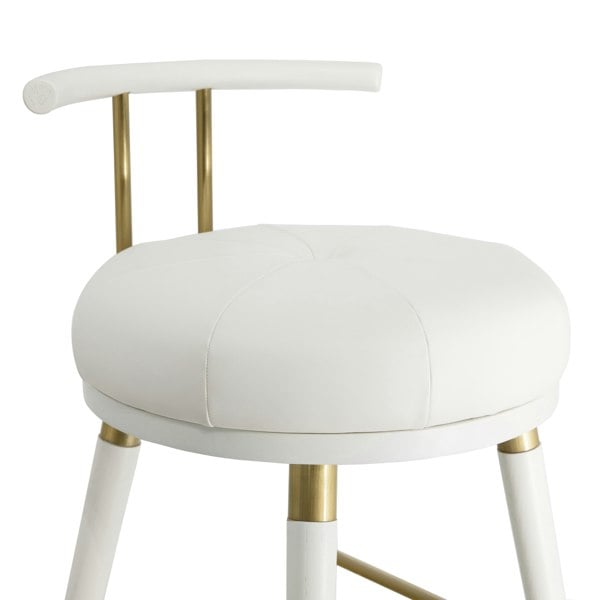 Furniture Edit Juniper White Vegan Leather Counter Stool