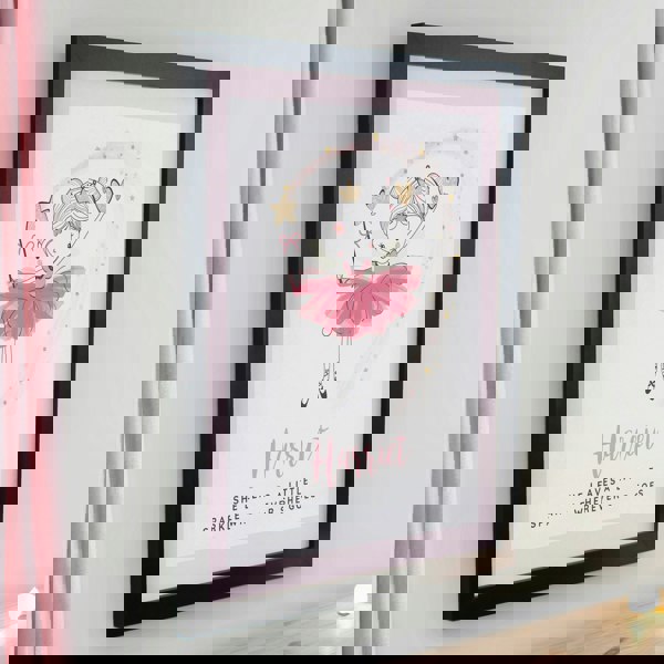 Personalised Memento Company Personalised Princess Ballerina Black Poster Frame