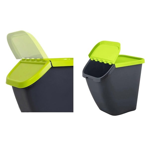 3 x Pelican Waste Segregation Recycling Home Kitchen Bins With Colour Coded Lids