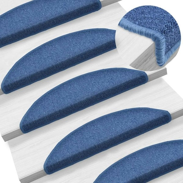 Berkfield Stair Mats 10 pcs 56x17x3 cm Blue