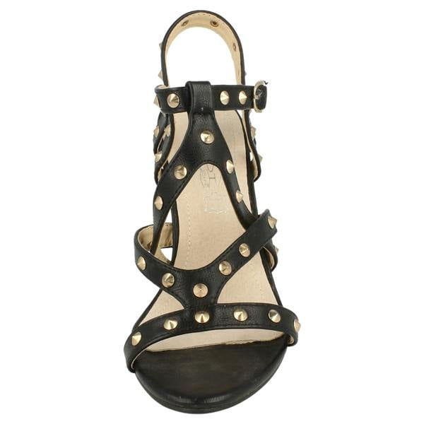 Spot On Ladies Spot On High Heel Studded Strap Sandal