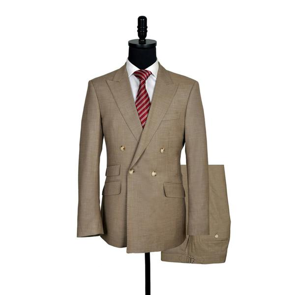 David WeJ Aldo Double Breasted Suit - Beige