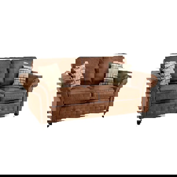 Oakland Suede Sofa 3+2 Seater Fabric Sofa in Tan Brown