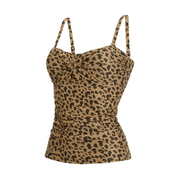 Regatta Womens/Ladies Aceana III Leopard Print Tankini Top - Multicoloured - 