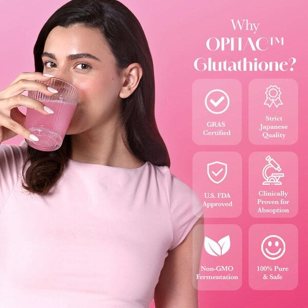 Glow Glutathione Tablets for Skin Brightening – Strawberry & Lemon Flavour, Pack of 1