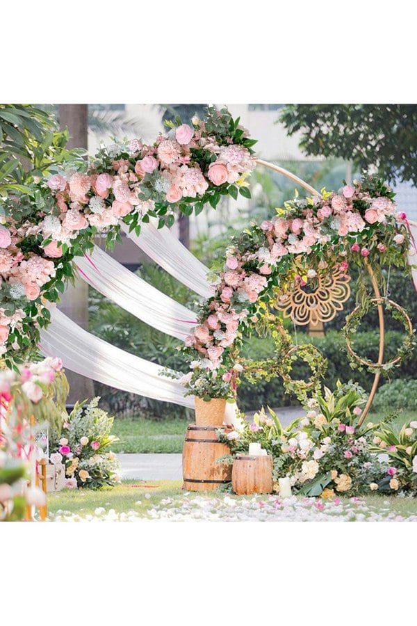 Living and Home 100cm Sweet Acacia Rose Floral Wedding Row Aisle Runner & Stage Backdrop Decoration for Ceremonies, Receptions & Party Decor