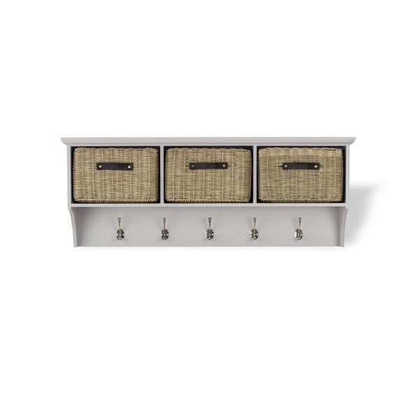 Statement Furniture Tetbury Large Hanging Shelf with 3 Storage Baskets