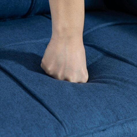 Wyld Haus Norapa Fabric Dark Blue 3 In One Convertible Single Sofa Bed