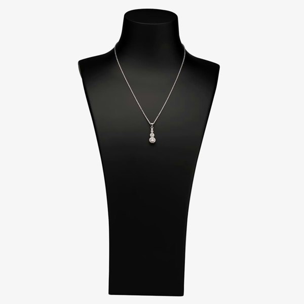 T. H. Baker Silver Cubic Zirconia Graduated Pendant and Dropper Earrings Set SET5449