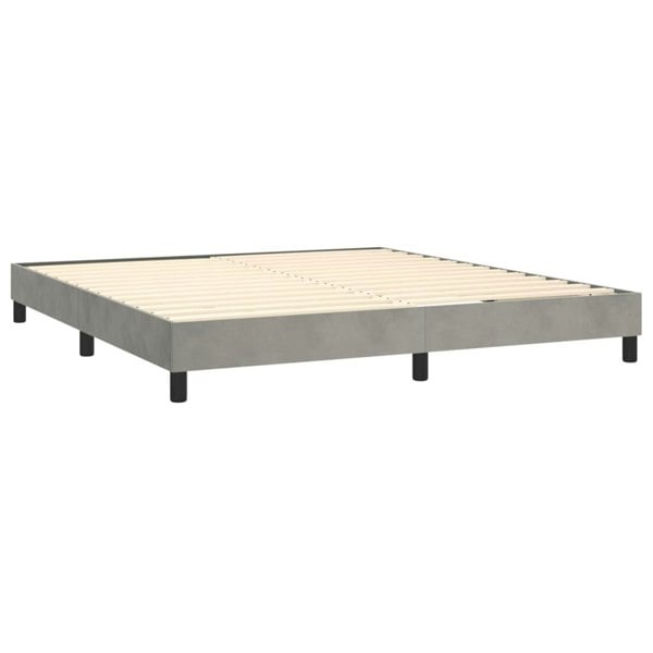 Berkfield Box Spring Bed Frame Light Grey 180x200cm 6FT Super King Velvet