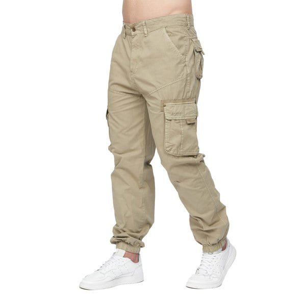 Duck and Cover Mens Kartmoore Combat Trousers - Stone