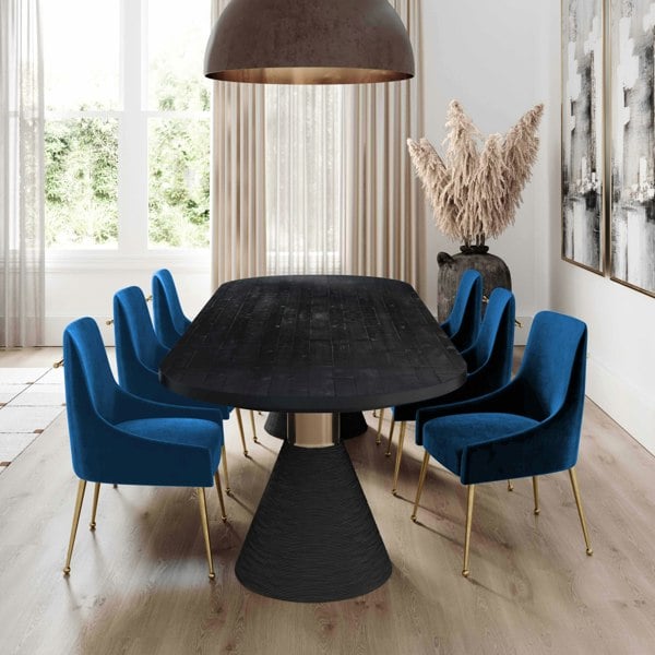 Furniture Edit Beatrix Navy Velvet Side Dining Chair