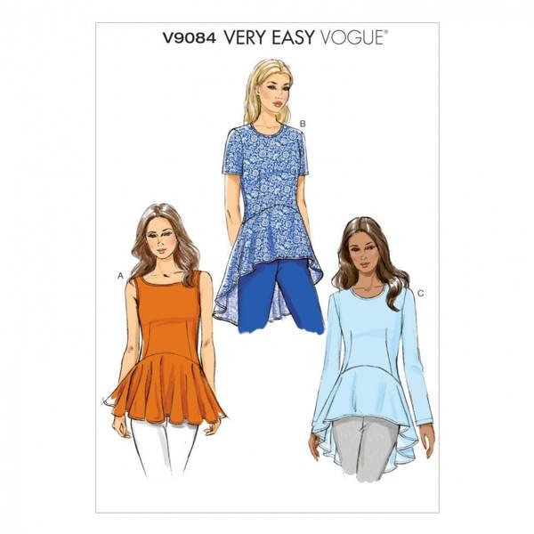 Vogue Sewing Pattern 9084, Tops for Women, 8-10-12-14-16 - Easy