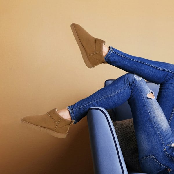 VIVA Women's Faux Fur Lined Boot Slippers - Memory Foam Anti-Slip Sole