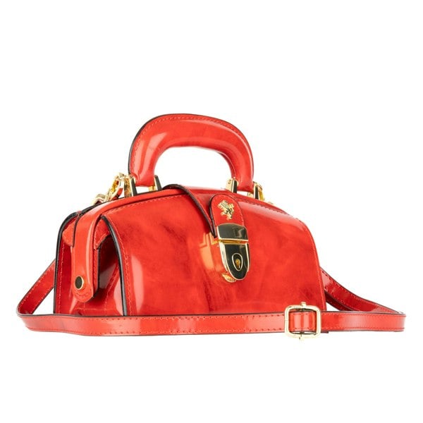 Embassy London Gazelle Mini - Red - Mini red leather bag in gold tone hardware with LED light