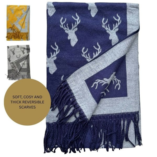 Love EMVY Enchanted Stag Cashmere Warm Blanket Scarf Pashmina