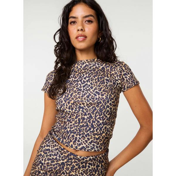 Pink Vanilla Leopard Rib Tee