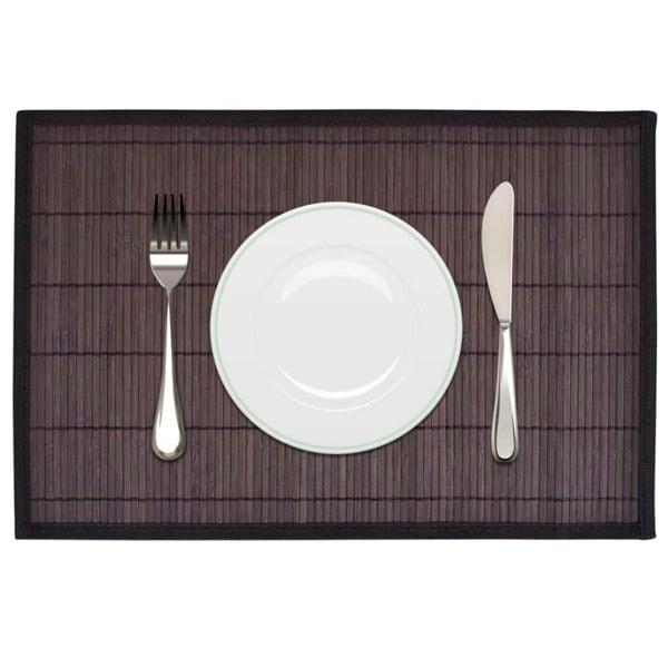 Berkfield 6 Bamboo Placemats 30 x 45 cm Dark Brown