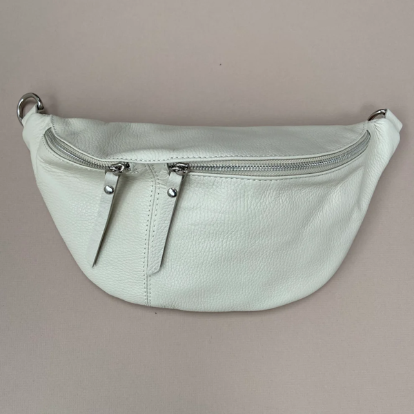 Scott-Samuel Large Leather BumBag / Sling Bag (Exposed Zips)