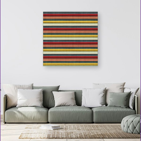 Warren Reed Multicolour Striped Brish Pattern Canvas