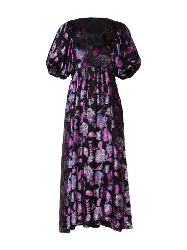 Rose & Nancy Margot Black Velvet Burnout Floral Dress
