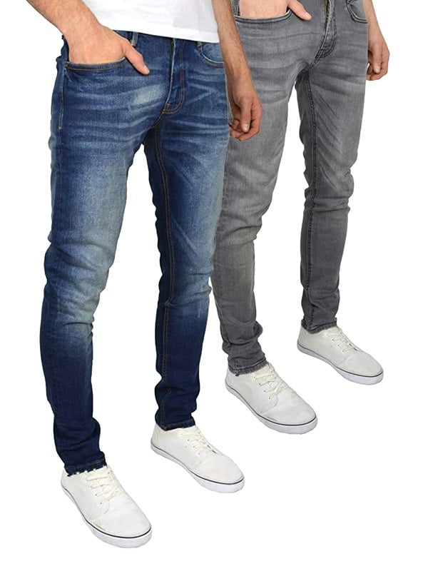 Duck and Cover Tranfold Slim Fit Jeans Twin Pack Grey/Tinted Blue