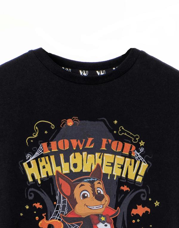 Paw Patrol Boys Black Howl For Halloween Short Sleeved T-Shirt