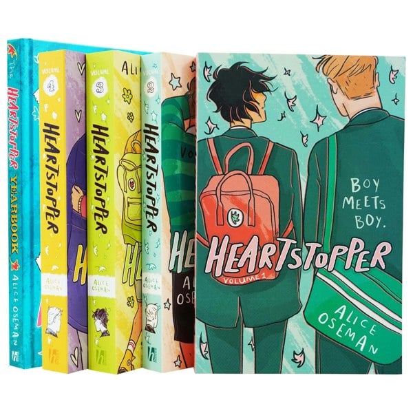 Heartstopper Series Volume 1-4 & Heartstopper Yearbook (Hardback) 5 Book Set By Alice Oseman