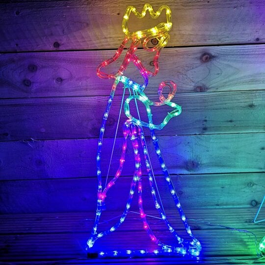 Samuel Alexander 70cm 360 LED Multicoloured Indoor Outdoor Christmas Nativity Three Wise Men Silhouette Rope Light