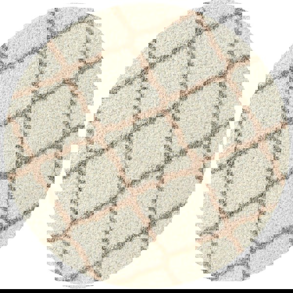 Moroccan Design Thick Shaggy Area Rugs Ivory Beige