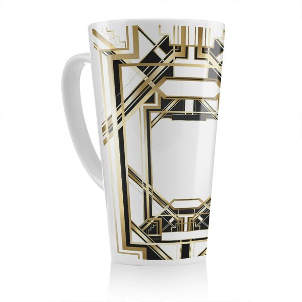 Benjamin Tate Design Art Deco Golden Black Frame Latte Mug