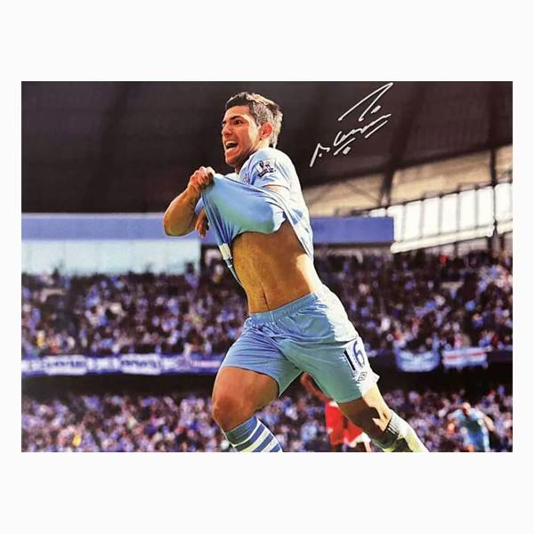 Unbranded Sergio Aguero signed QPR goal photo — Unframed