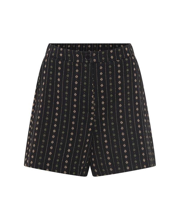 Black floral shorts