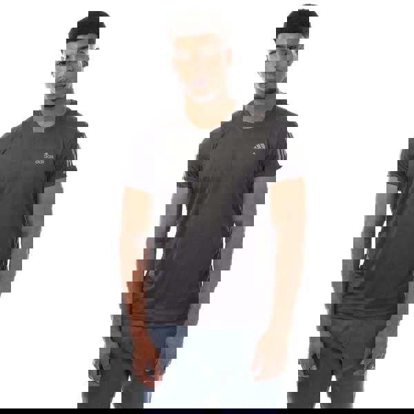 Adidas Mens Own The Run Stripe T-Shirt - Grey - 