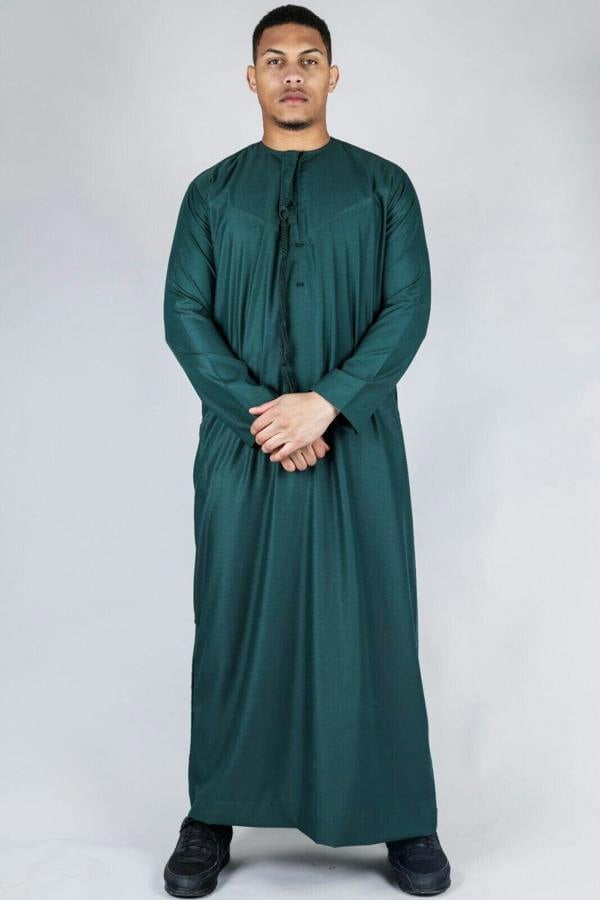 Infinity Leather Men's Thobe Emirati Islamic Jubba Robe Eid Tassel Regular Fit