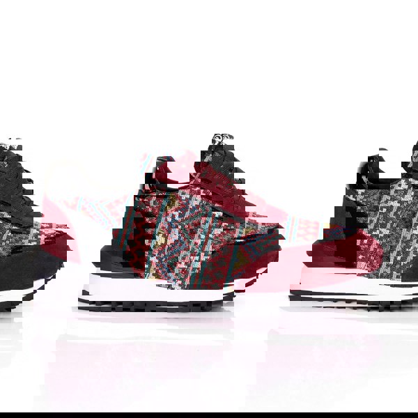 David WeJ Ethnic Print Smart Trainers - Wine