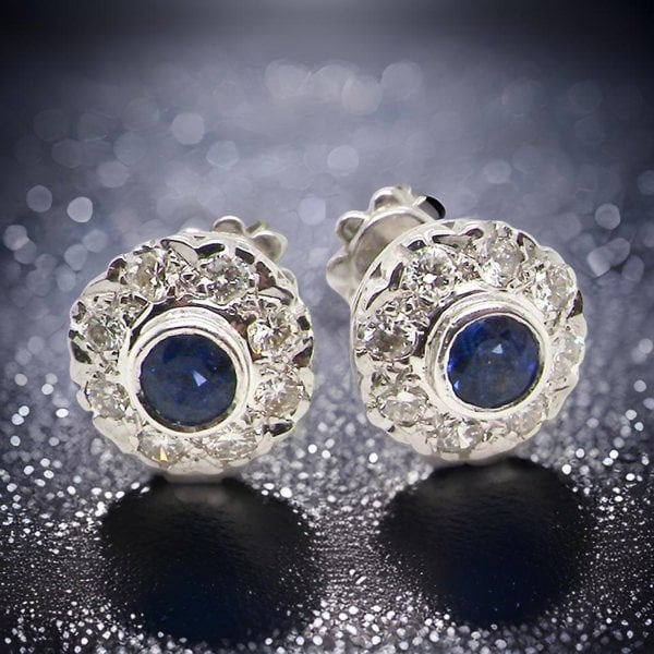 Vintage Tom A pair of Sapphire and Diamond Earrings