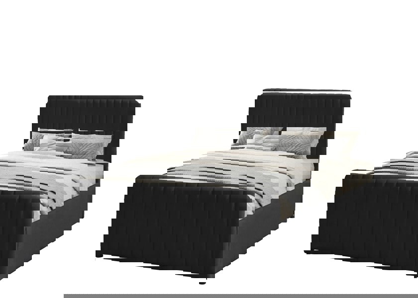 Comfy Living Gas Lift Ottoman Bed in Brushed Velvet – Black, Light Grey, Dark Grey – Available in 3ft, 4ft6, and 5ft Sizes