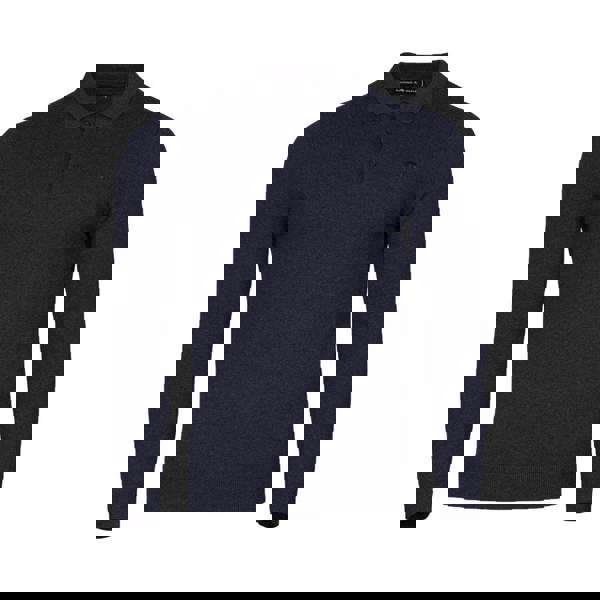 Raging Bull Mens Knitted Long-Sleeved Polo Shirt - Navy - 